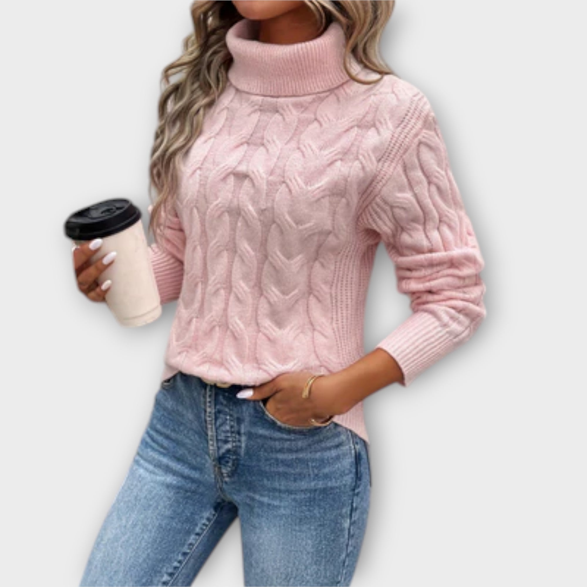 Elegancki sweter z golfem od Eline