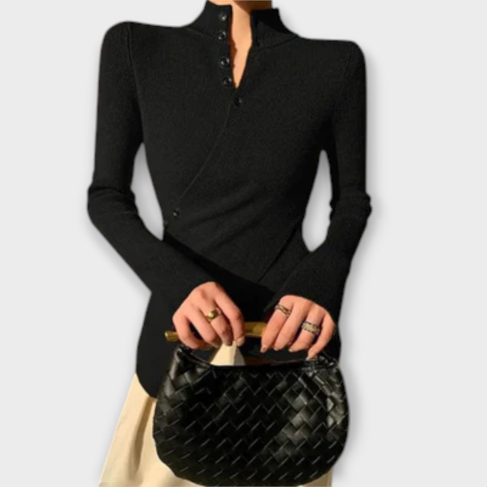 Elegancki sweter z dzianiny bawełnianej