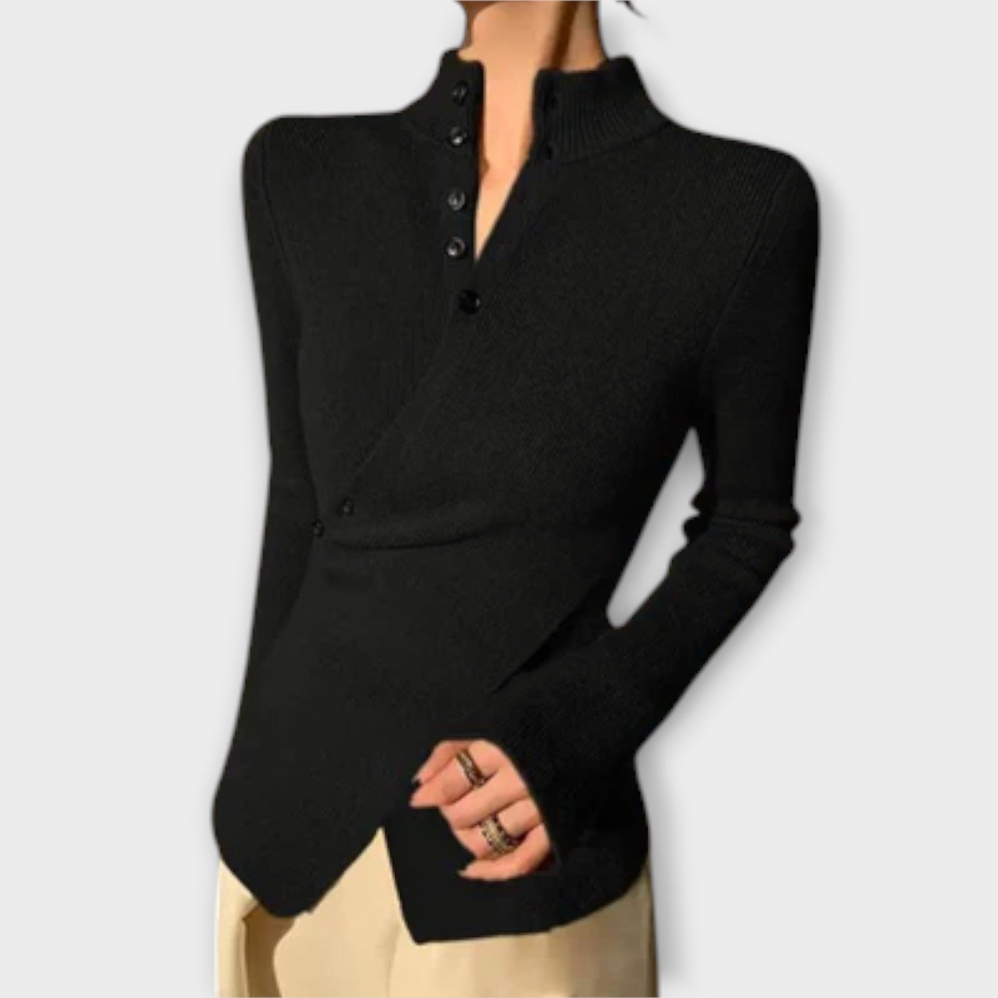 Elegancki sweter z dzianiny bawełnianej