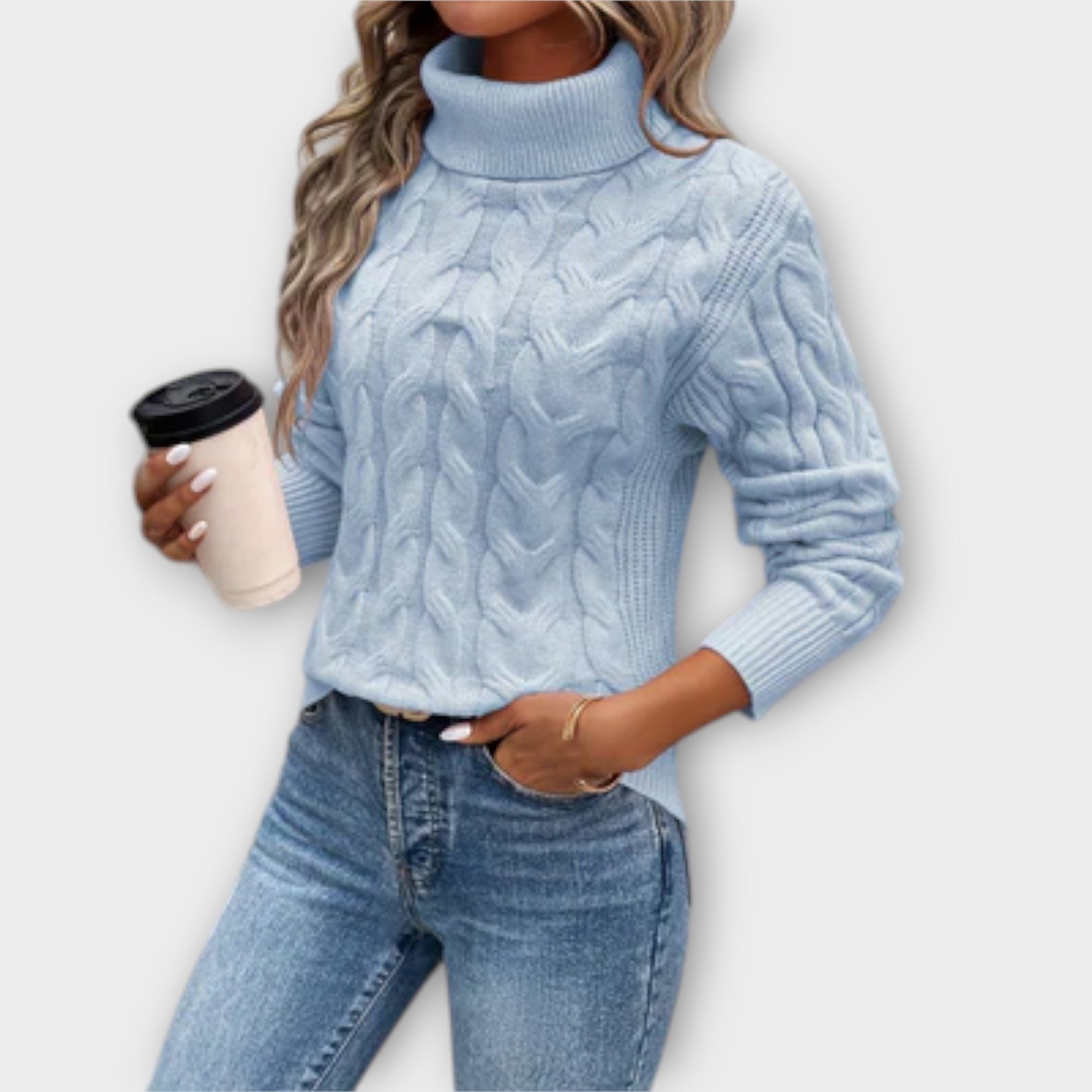 Elegancki sweter z golfem od Eline