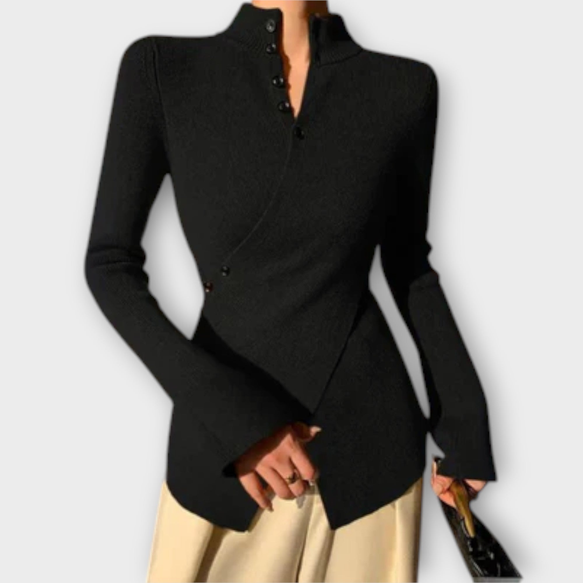 Elegancki sweter z dzianiny bawełnianej