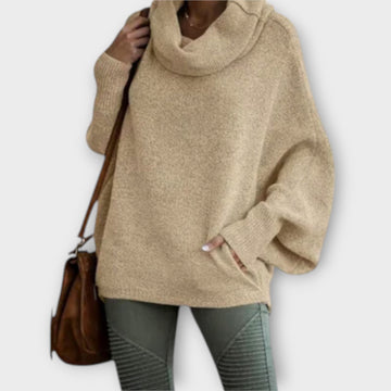 Elegancki damski sweter w kolorze żółwiowym