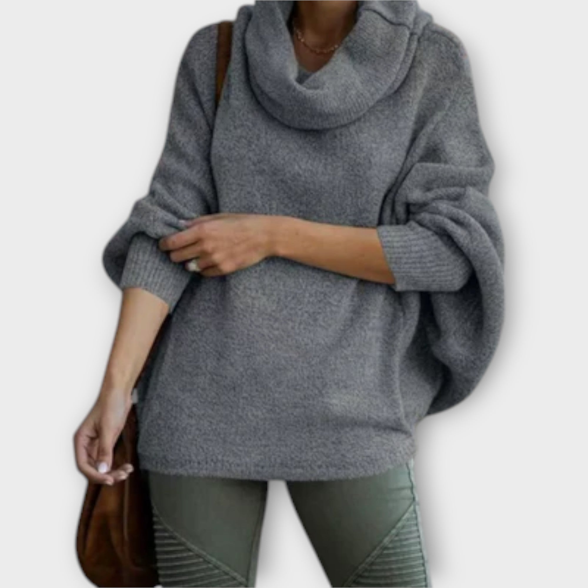 Elegancki damski sweter w kolorze żółwiowym